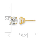 14k Madi K 6mm Round CZ Basket-Set Stud Earrings
