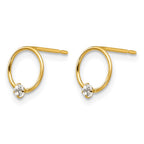 14k Madi K CZ Circle Childrens Post Earrings