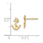 14k Madi K CZ Anchor Childrens Post Earrings