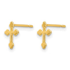 14k Madi K Cross Childrens Post Earrings