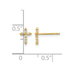 14k Madi K CZ Cross Childrens Post Earrings