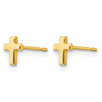 14k Madi K Tiny Cross Childrens Post Earrings