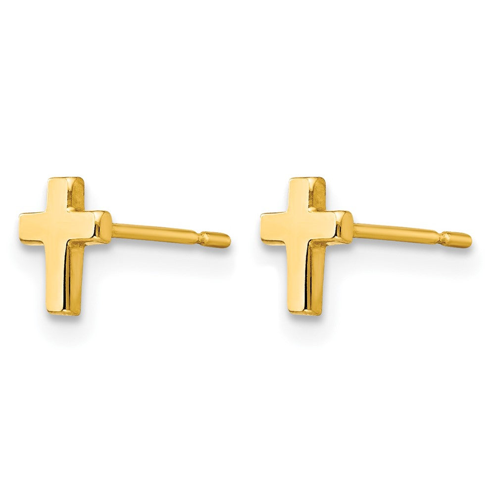 14k Madi K Tiny Cross Childrens Post Earrings