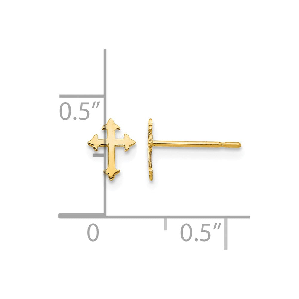 14k Madi K Cross Childrens Post Earrings