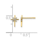 14k Madi K CZ Cross Childrens Post Earrings