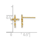 14k Madi K CZ Cross Childrens Post Earrings