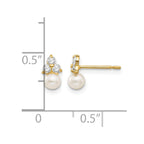 14k Madi K White Freshwater Cultured Pearl and CZ Post Earrings