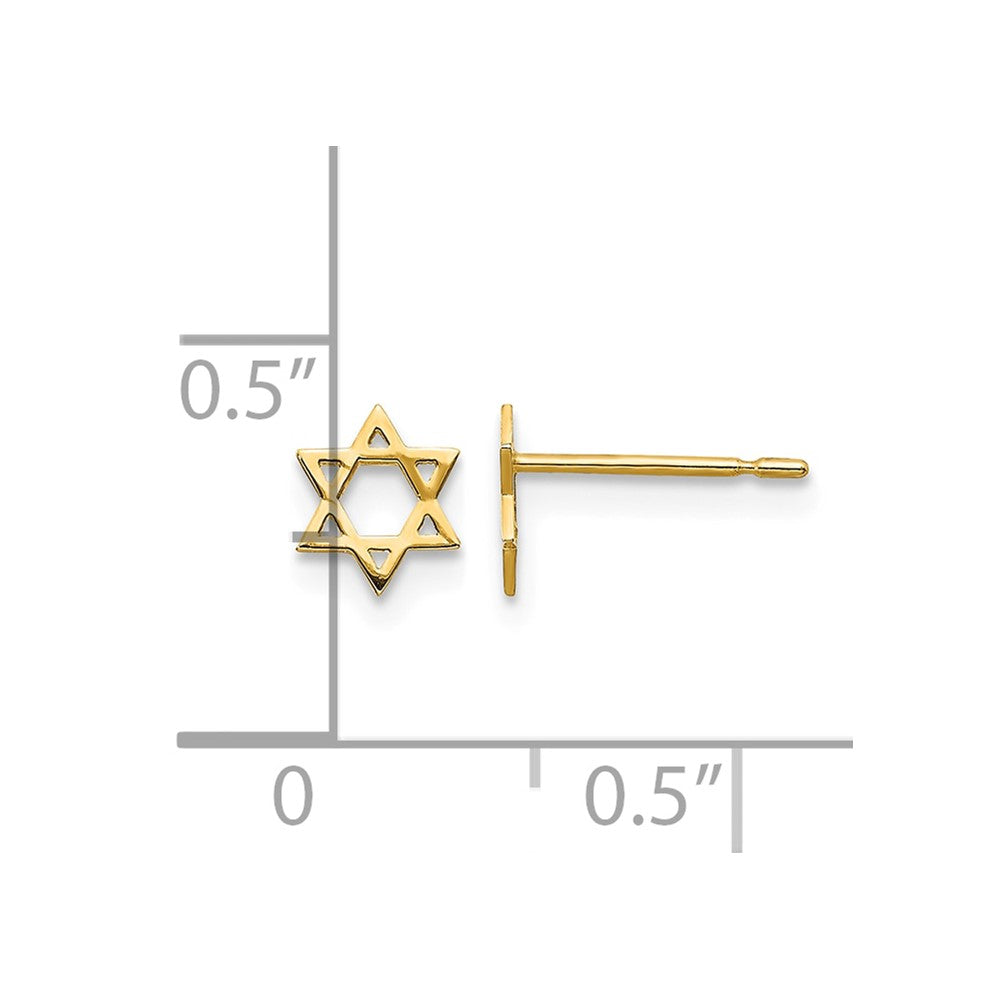 14k Madi K Star of David Childrens Post Earrings