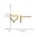 14k Madi K CZ Heart Childrens Post Earrings