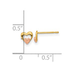 14k Yellow and Rose Gold Madi K 5.00mm Heart Childrens Post Earrings