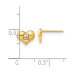 14k Madi K CZ Children's Heart Post Earrings