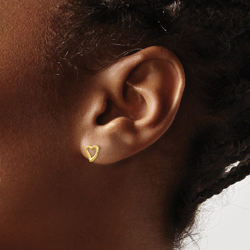14k Madi K 7.00mm Heart Childrens Post Earrings