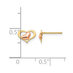 14k Yellow and Rose Gold Madi K 8.00mm Heart Childrens Post Earrings