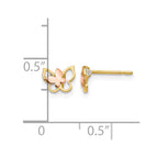 14k Yellow and Rose Gold Madi K CZ Butterfly Childrens Post Earrings