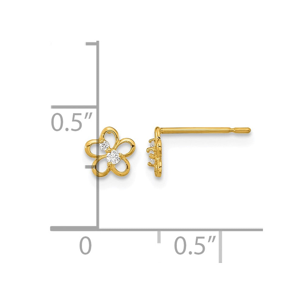 14k Madi K CZ Flower Childrens Post Earrings
