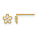 14k Madi K CZ Flower Childrens Post Earrings