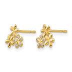14k Madi K CZ Flowers Childrens Post Earrings