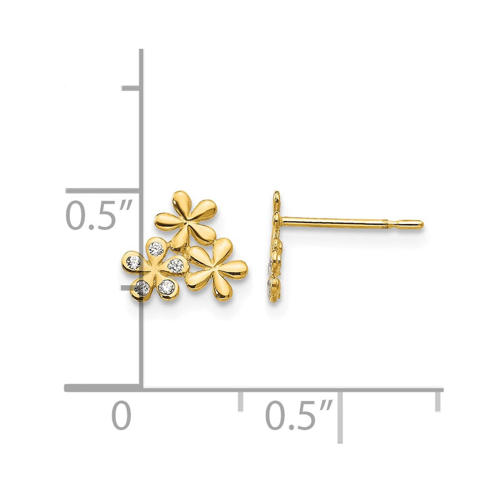 14k Madi K CZ Flowers Childrens Post Earrings