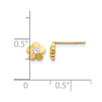 14k Madi K CZ Diamond-cut Flower Childrens Post Earrings