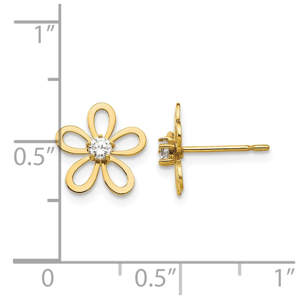 14k Madi K CZ Flower Childrens Post Earrings