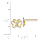 14k Madi K CZ Butterfly Childrens Post Earrings