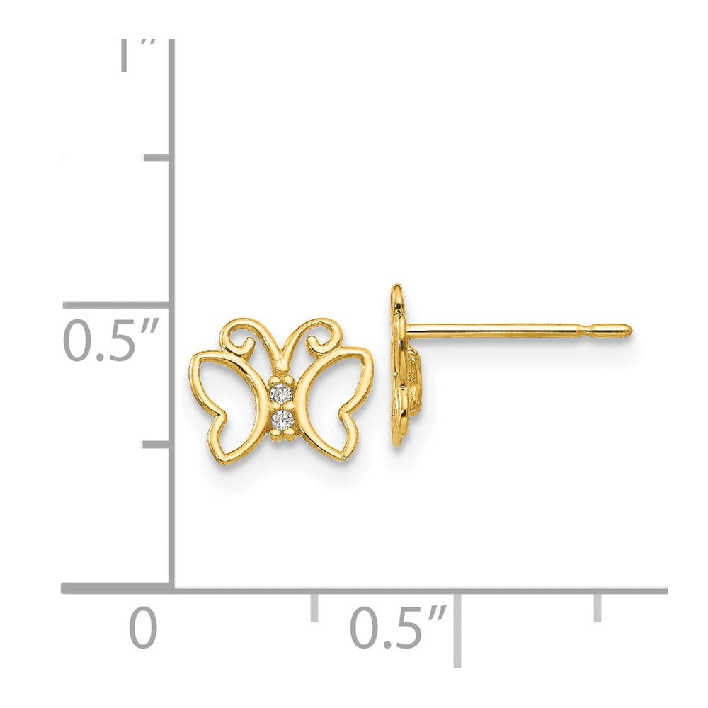 14k Madi K CZ Butterfly Childrens Post Earrings