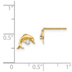 14k Madi K CZ Dolphin Childrens Post Earrings