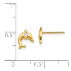 14k Madi K CZ Dolphin Childrens Post Earrings