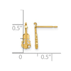 14k Madi K CZ Violin Childrens Post Earrings