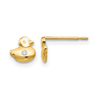 14k Madi K CZ Duck Childrens Post Earrings