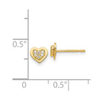 14k Madi K CZ 5mm Heart Childrens Post Earrings