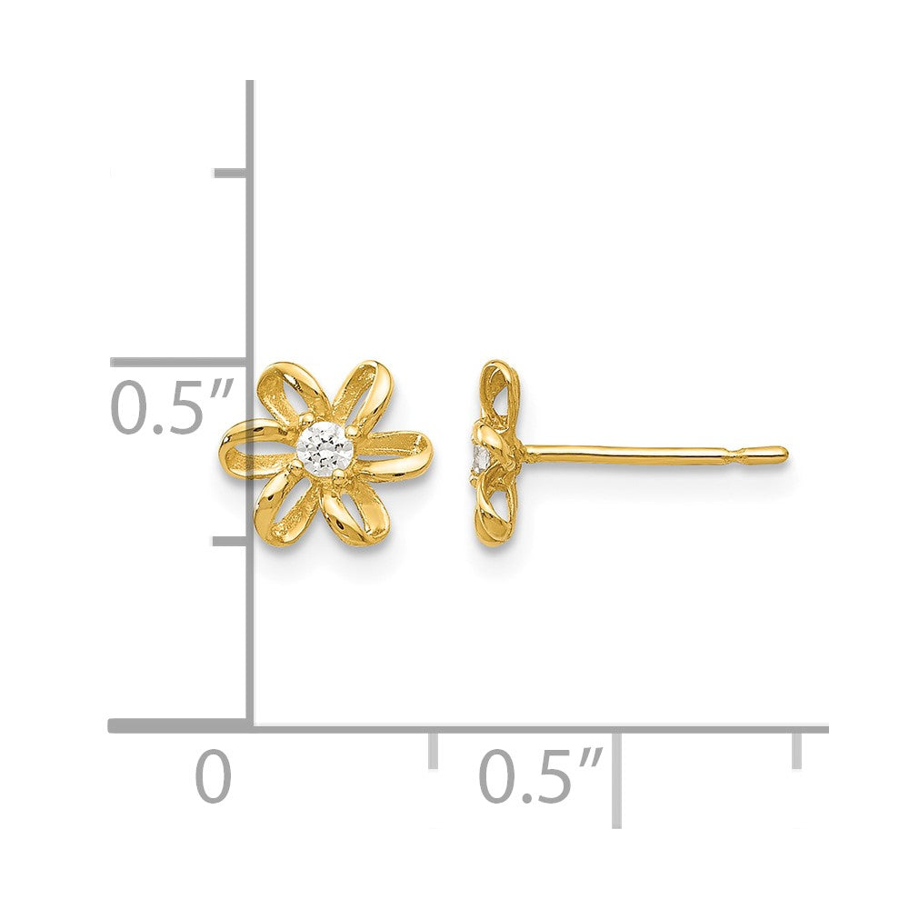 14k Madi K CZ Flower Childrens Post Earrings