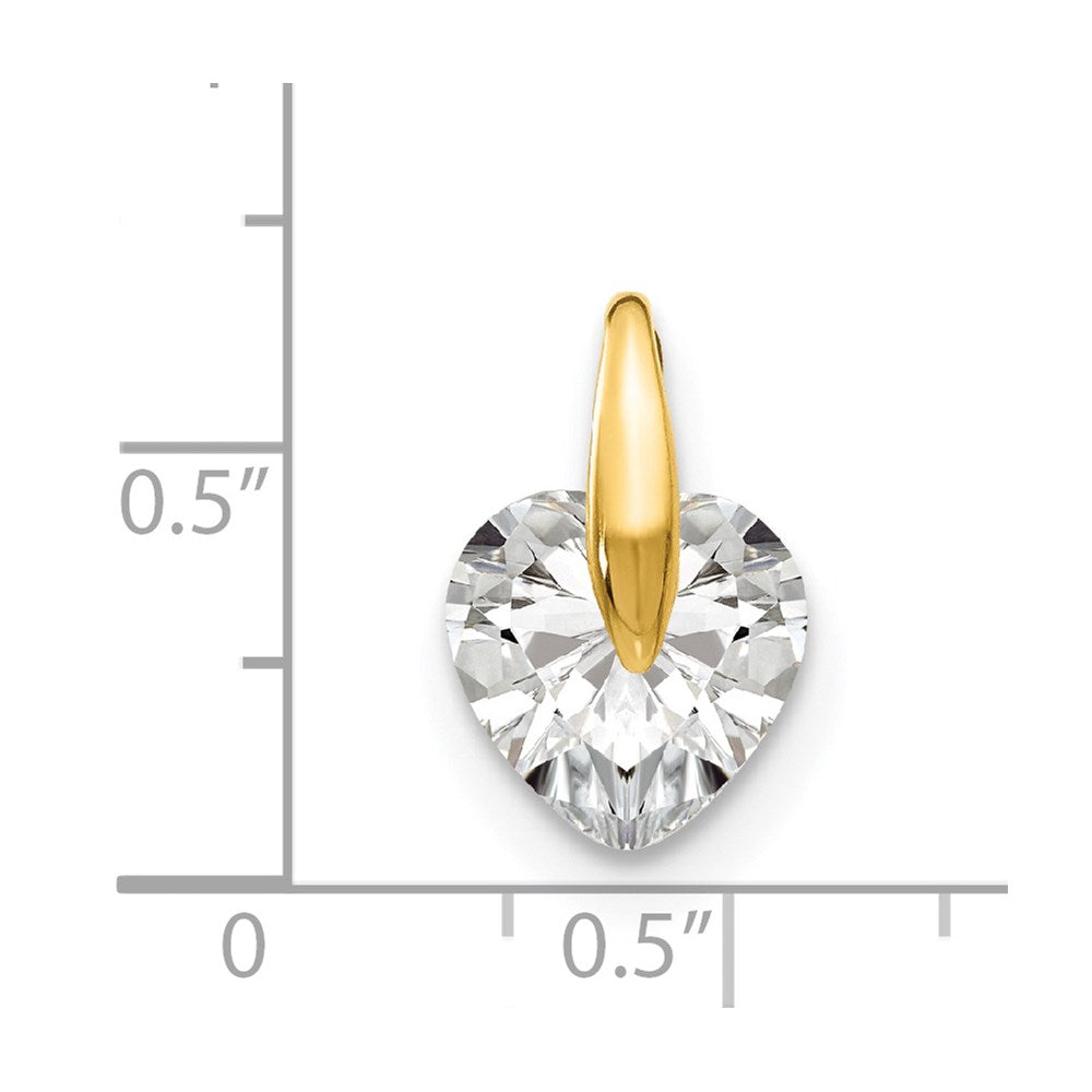 14k Madi K 6mm CZ Heart Childrens Pendant