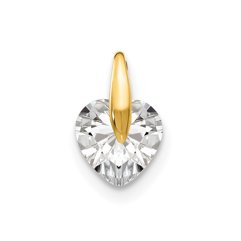 14k Madi K 6mm CZ Heart Childrens Pendant