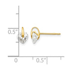 14k Madi K 5.00mm CZ Heart Childrens Post Earrings