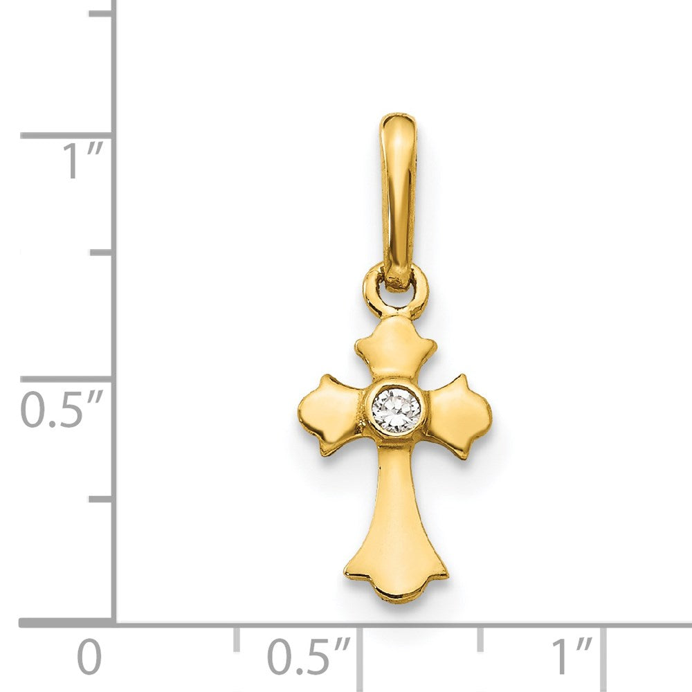 14k Madi K CZ Cross Childrens Pendant