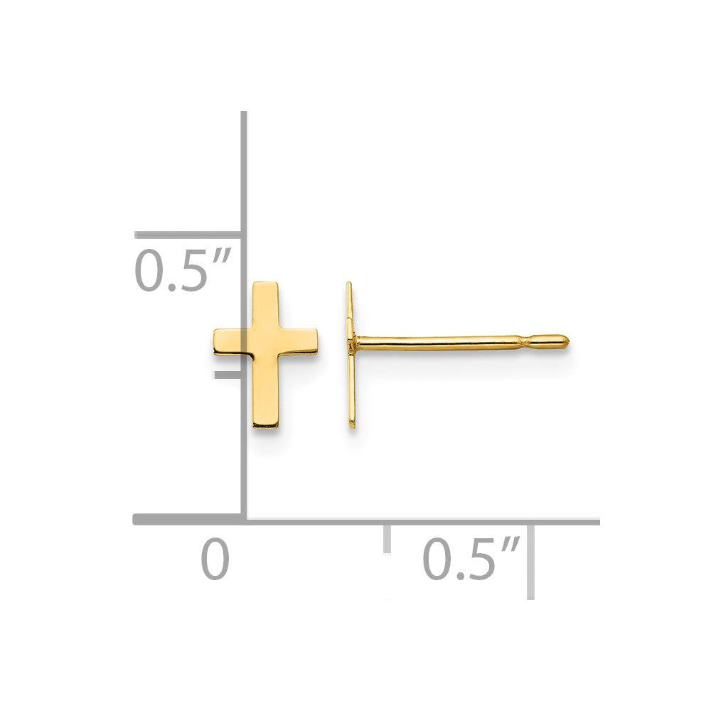14k Madi K Cross Childrens Post Earrings