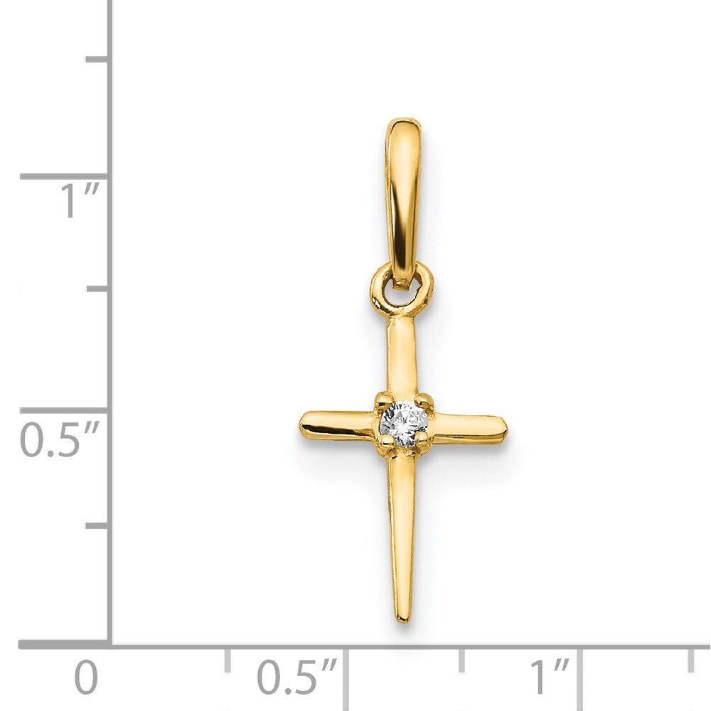 14k Madi K CZ Cross Childrens Pendant