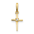 14k Madi K CZ Cross Childrens Pendant