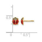 14K Madi K Small Red and Black Enamel Ladybug Post Earrings