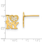14k Madi K Kids Polished CZ I Love NY Post Earrings