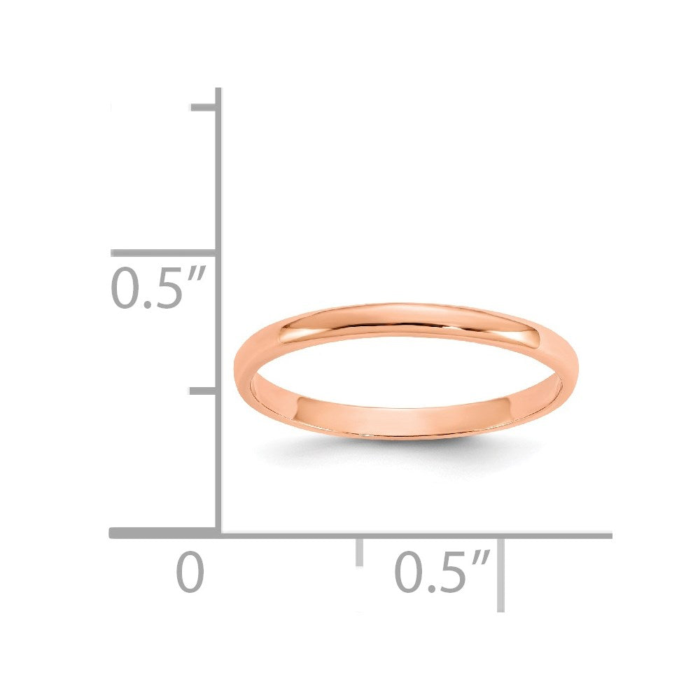 14K Rose Gold Madi K Polished 1mm Half Round Band Baby / Childrens Ring