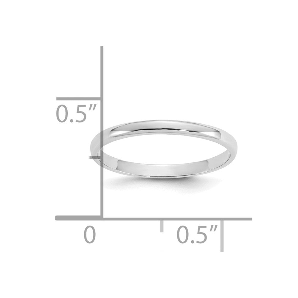 14K White Gold Madi K Polished 1mm Half Round Band Baby / Childrens Ring