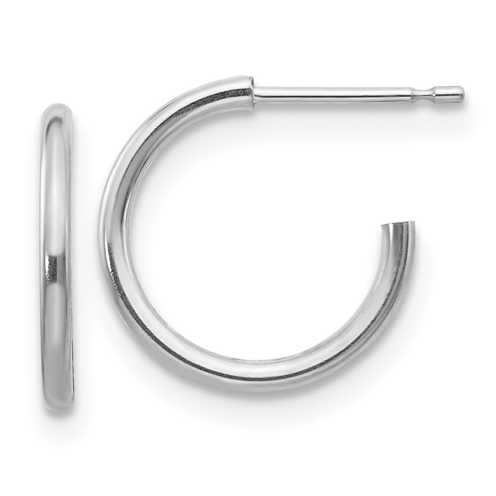 14k White Gold Madi K Polished 1x13mm J-Hoop Post Earrings