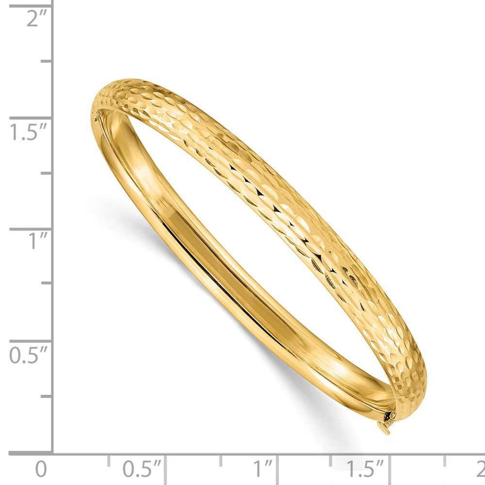 14k Madi K Kids Polished Diamond-cut 5mm Hinged Childs Bangle
