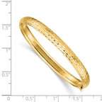 14k Madi K Kids Polished Diamond-cut 5mm Hinged Childs Bangle