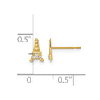 14k Madi K Kids CZ Eiffel Tower Childrens Post Earrings