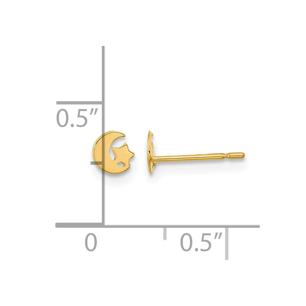 14k Madi K Kids Star and Moon Post Earrings