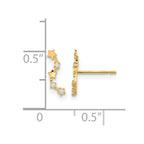 14k Madi K Curved Stars CZ Childrens Post Dangle Earrings