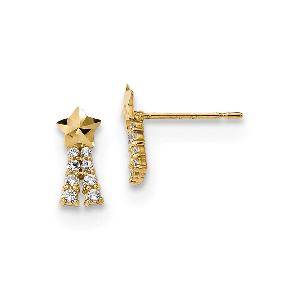 14k Madi K Kids CZ Shooting Star Post Earrings